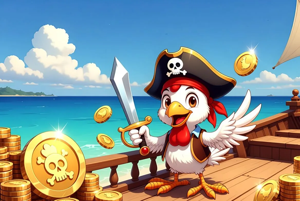 Chicken Pirate app question: the crash game running full-screen in a phone browser